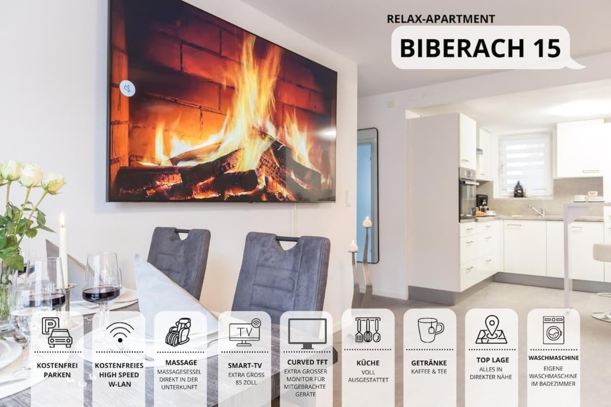 Relaxapartment 15 Massagesessel Smarttv Kueche Biberach an der Riß Dış mekan fotoğraf
